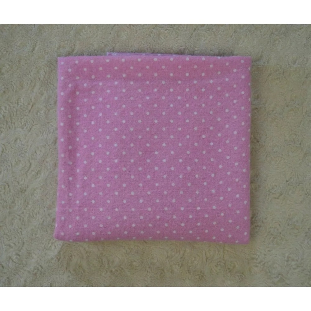 Cribmates Polka Dots Baby Receiving Blanket Pink White Flannel Cotton Lovey